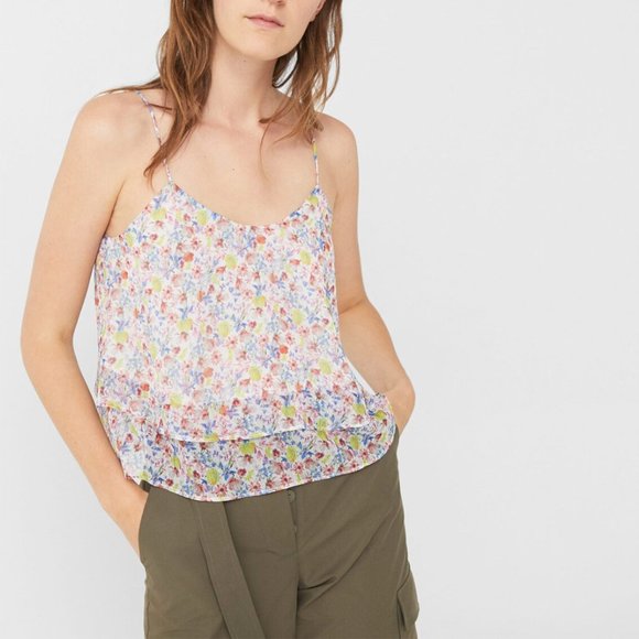 Lightweight Floral Print Tiered Chiffon Tank - XS - Picture 3 of 7